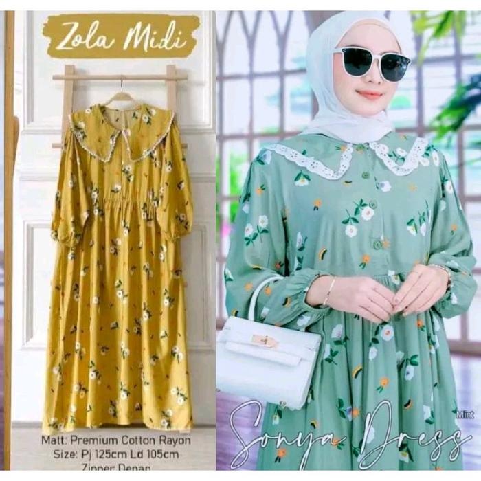 GAMIS ZOLLAMIDI BUSUI TRENDY Muslim Dress Wanita Dewasa denim gamis  ceruty Crincle Daily Oneset Gam