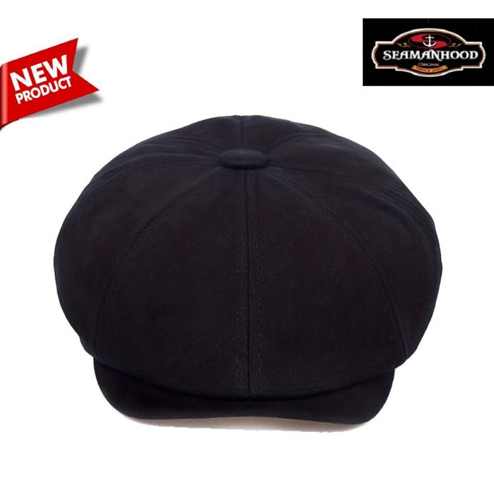 Ready Topi Newsboy Hat Gatsby Se Original Seamanhood Flat Cap Wool Black