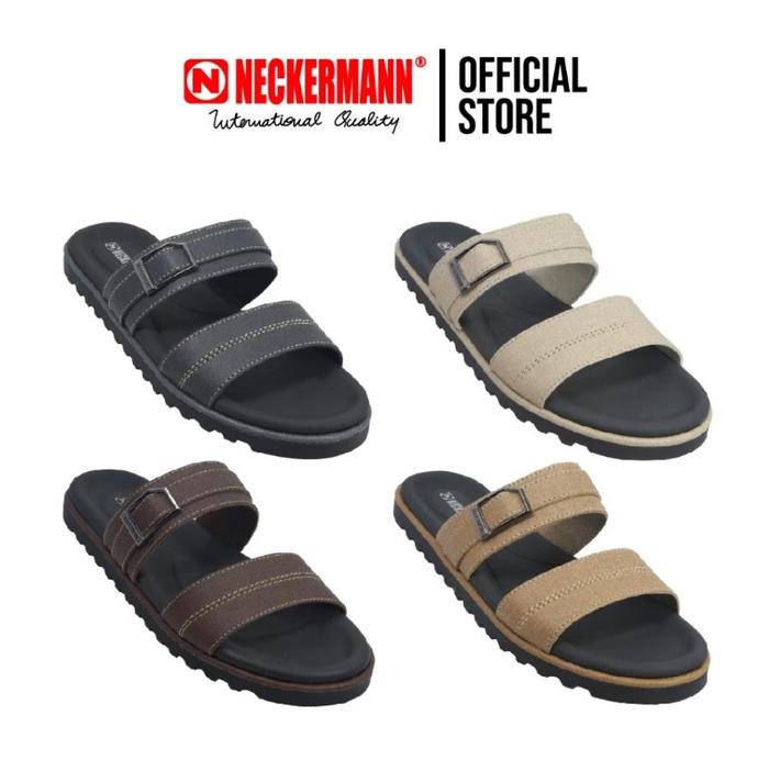 Neckermann Fulton 802 - Sandal Slide Fashion Pria Premium || Sendal Kulit Casual Cowok Asli Original