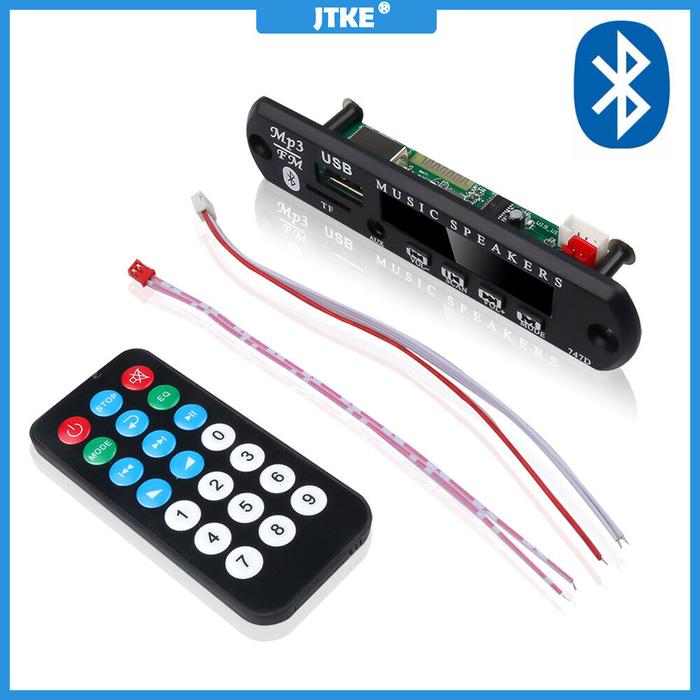 JTKE MP3 WMA Bluetooth 5V 12V, Modul Audio Papan Dekoder USB TF Radio