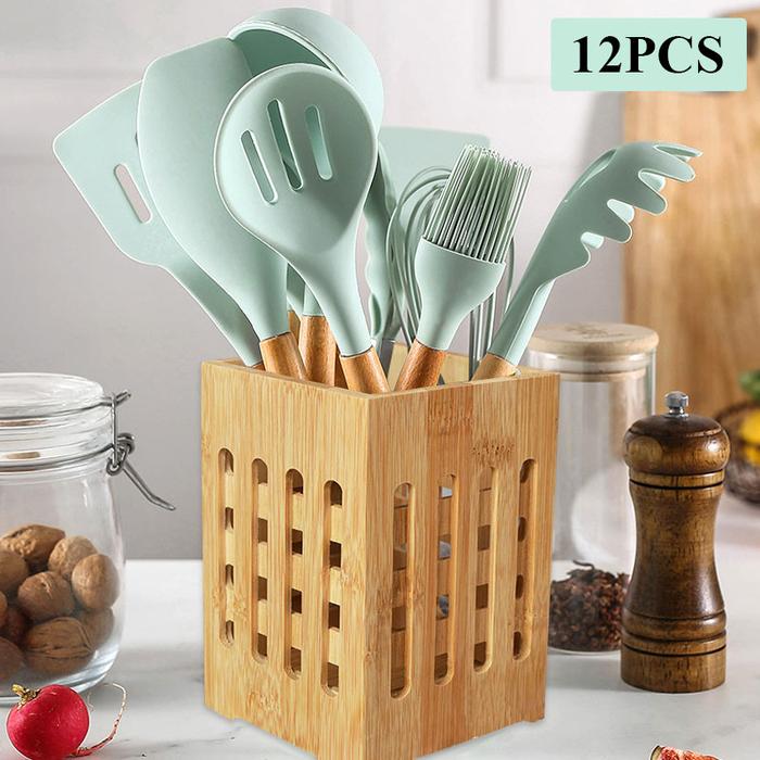 Silicone Kitchenware Cooking Utensils Set Non-stick Cookware Spatula