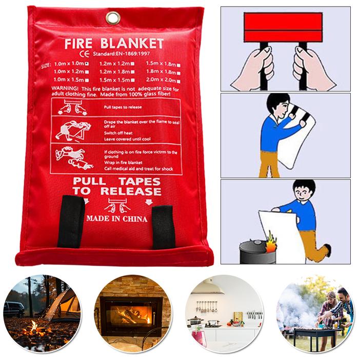 Fire Blanket Fiberglass Fire Blanket Flame Retardant Protection Emergency Fire Blanket Fireproof Bla