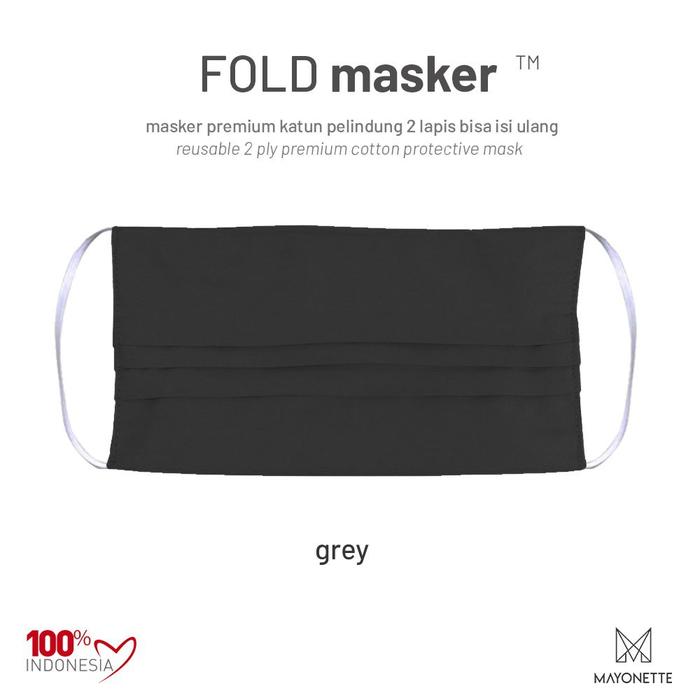 MAYONETTE Fold Masker Kain Premium Cotton 2 Ply + Kawat Hidung Nose Wire Bisa Diisi FIlter