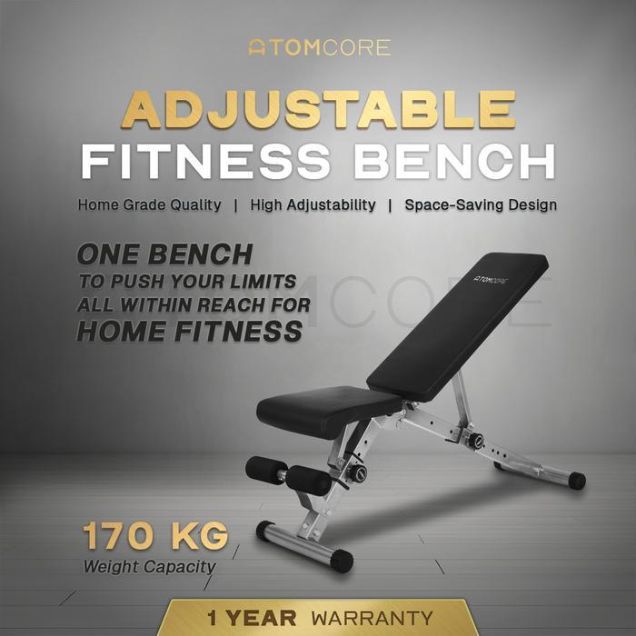 promo - atomcore adjustable sit up incline decline gym fitness bench press