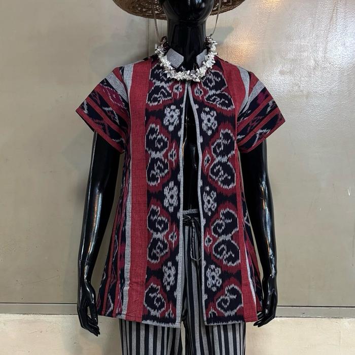 Blazer tenun wanita Outer Rompi gesit