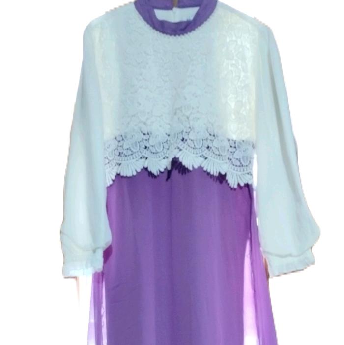 gamis ceruti babydol umpak motif bunga kecil