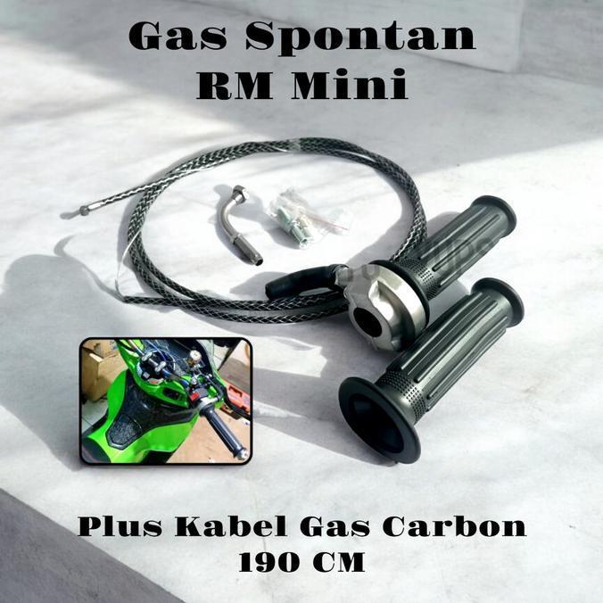 GAS SPONTAN RM MINI + KABEL GAS KARBON PANJANG 190CM UNIVERSAL