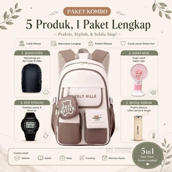 Tas Sekolah Anak Sd Smp Sma Kapasitas Besar Muat Lks dan Buku Terbaru