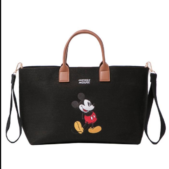 Gracegift Mickey Mouse canvas tote bag Small Black Totebag