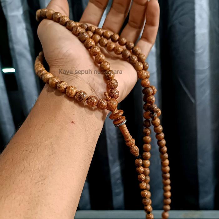 tasbih muslim kayu ulin menang asli kalimantan