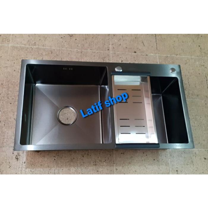 Kitchen sink inobe 8245 hitam 2 lubang / bak cuci piring inobe 8245