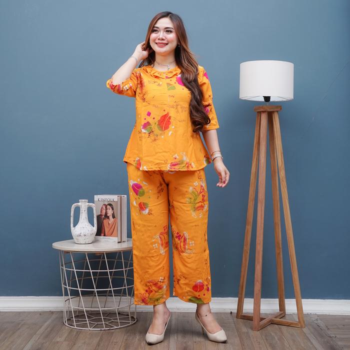 one set cap batik nayara busui resleting depan motif sunan kain tebal adem halus idak nerawang ABG m