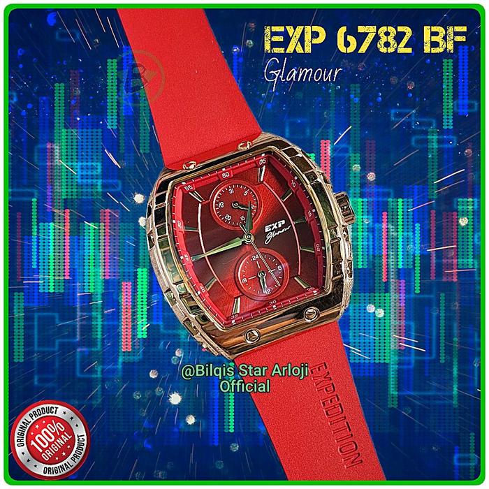 Expedition Kotak E6782 Wanita Case Rose Gold Tali Karet Original