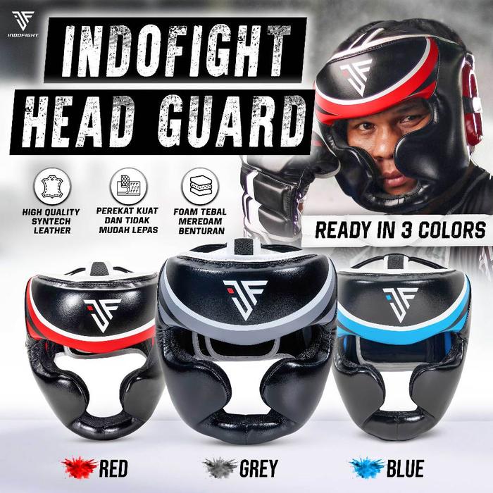 AJS- Head Guard Boxing Indofight Helm Tinju Pelindung Kepala Boxing Head Gear Muaythai Head Protecto