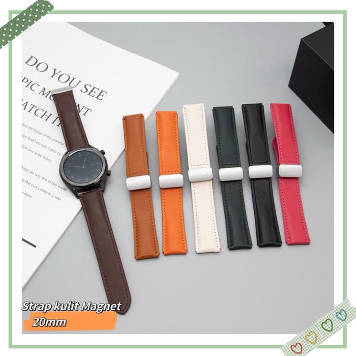 STRAP TALI JAM TANGAN KULIT MAGNET UNIVERSAL 20 20MM LEATHER STRAP TALI JAM NON LOGO STRAP MAGNET C