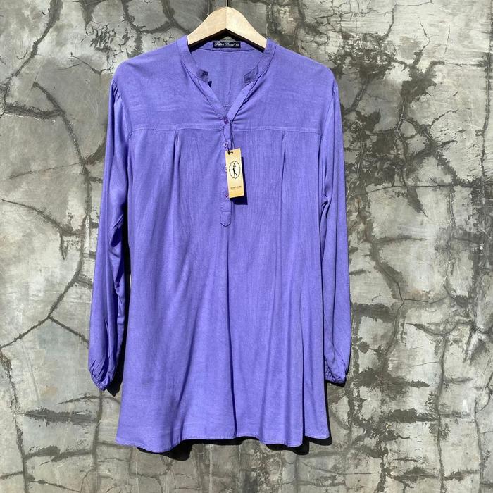 [Ready] - Blouse Atasan Kemeja Polos Magenta Baju Wanita Perempuan Muslimah Rayon Jumbo Busui Friend