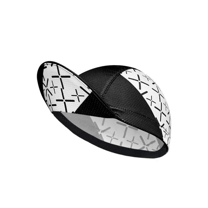MV2 CYCLING CAP TOPI SEPEDA BATIK SHAWL BLACK ON WHITE One Size Fits All Lightweight Dri-Fit Nyaman 