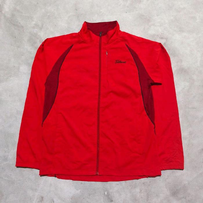 Jaket windbreaker olahraga golf titleist merah bekas