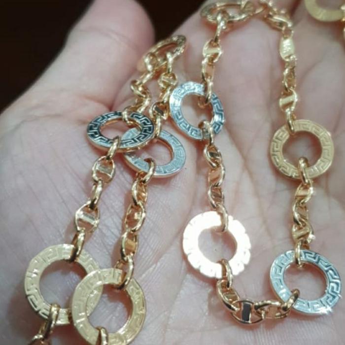 GELANG KOIN 700 70% KOMBINASI QUEEN GOLD ROSEGOLD ROSE UBS EMAS ASLI