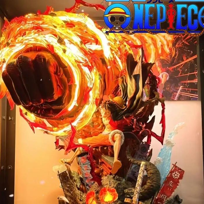 Hot One Piece Gk Anime Figure Luffy With Led  Toys Gear 3 Figurine Red Roc Pvc Statue Collectible Mo