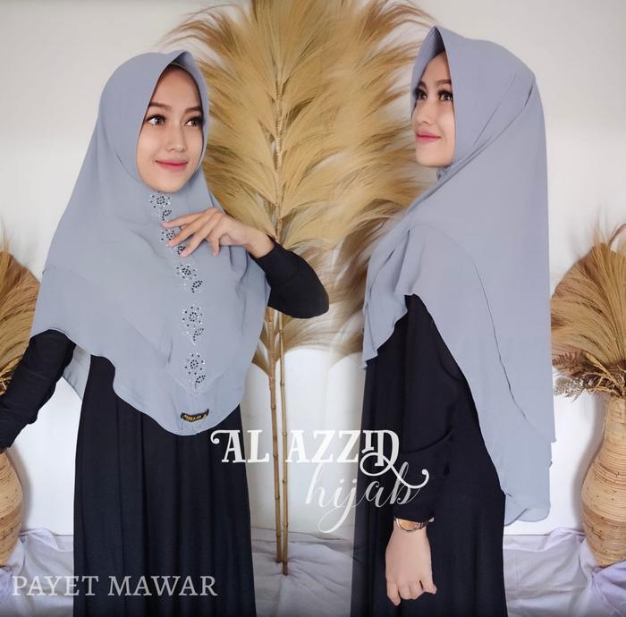 Hijab 2 Layer Kerudung Payet Mutiara Hijab Payet Mute 2 Layer Khimar Syari Hijab Ceruty Jumbo Kerudu