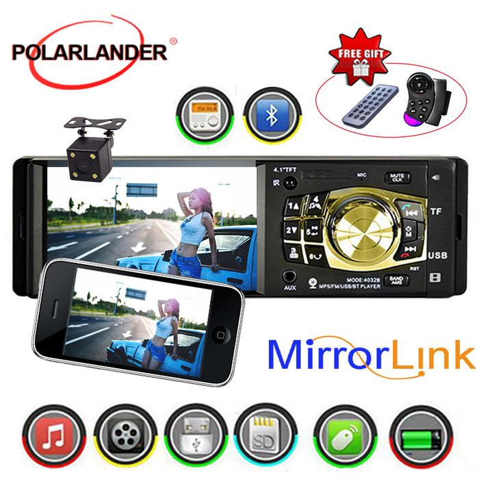 Car Radio TF/USB Mirror Link For Android Phone Audio Video Bluetooth
