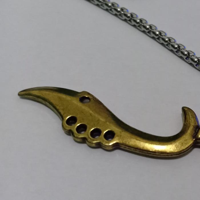 kalung titanium liontin kujang titanium kuning anti karat