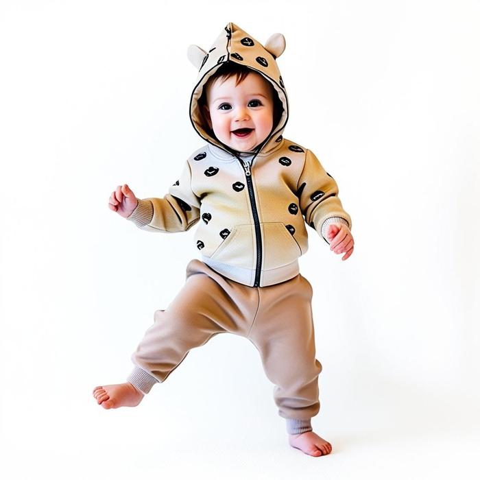 setelan sweater bayi laki2 6–12 "Setelan Bayi Premium Bahan Import | Jaket & Celana Jogger Printing 