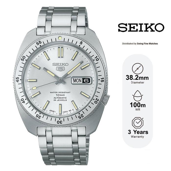 Seiko 5 Sports SRPL91 SRPL91K1 Jam Tangan Pria Automatic Gene Kranz Recreation Silver Dial Limited E