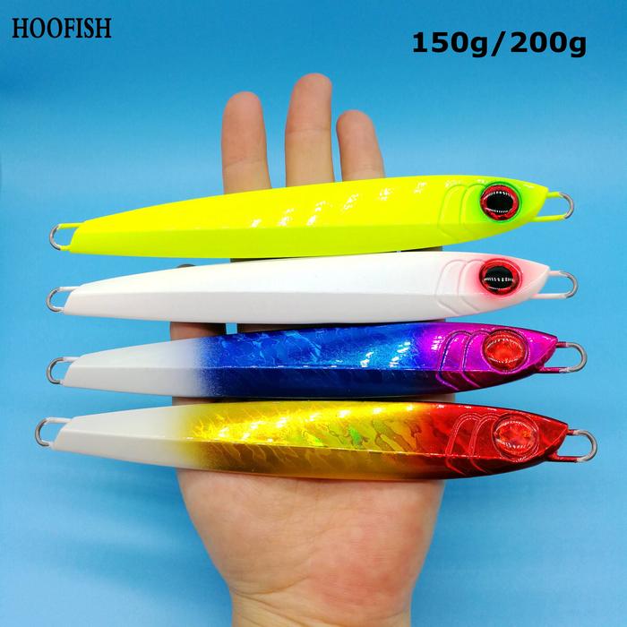 HOOFISH  1PCS  Metal Jig Fishing Lure 150g/200g  Jigging Lure Jigs