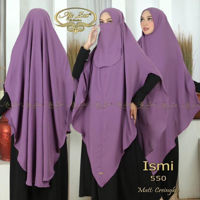 AJE ZAS - Daily Hijab Khimar Jumbo Syar'i Tanpa Pet Kode - ISMI Runcing Free Cadar  Matt Cringkel Ai