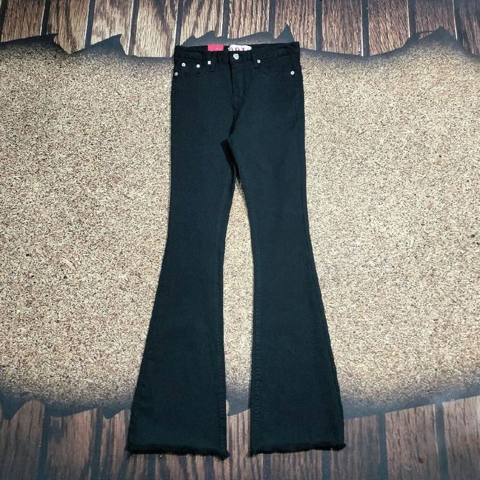 celana cut bray jeans hitam OOTJ black denim casual murah bagus size 28