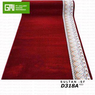 Karpet Masjid Polos Roll Tebal 14mm Merk Sultan Warna Merah / Karpet Mesjid Meteran / Karpet Mushola