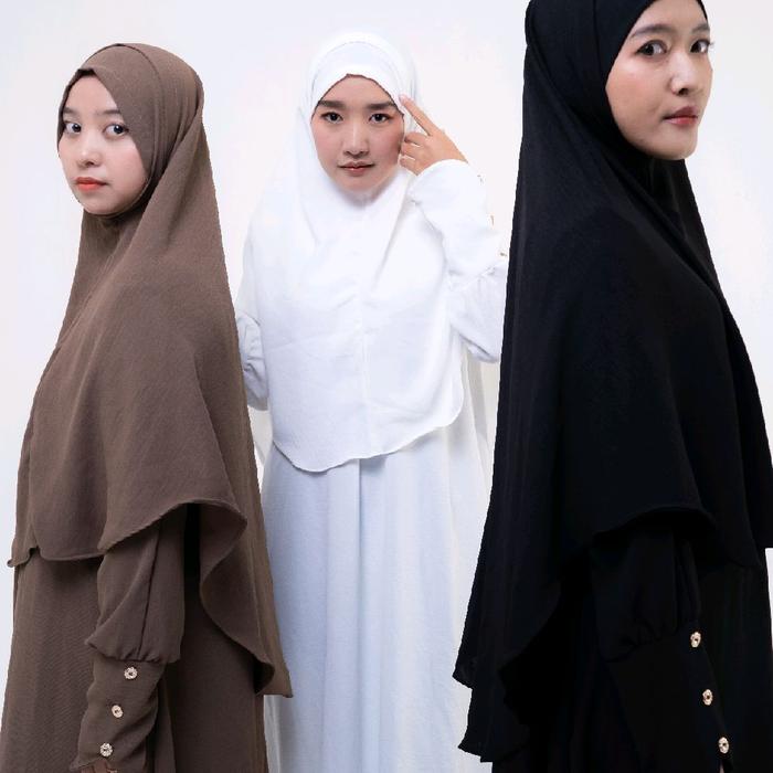 Abaya Set Hijab + Niqab Cokelat/abaya muslimah/abaya Set