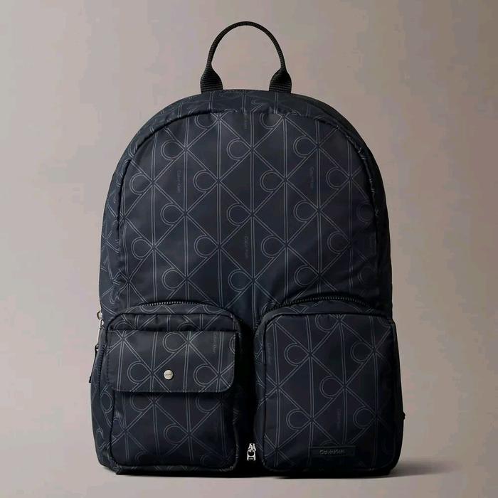 Calvin Klein - Printed Emblem AOP Nylon Packable Backpack Original Tas Ransel Wanita