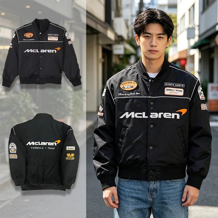 McLaren GTY Jaket Mclaren F1 Racing Round Neck Jacket Bomber Kancing Outdoor Jeket Windbreaker Olahr