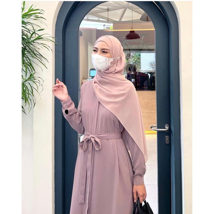 Elmiza - Kinan Dress Gamis Wanita Muslim Terbaru Premium Elegan - Bahan Premium Wollycrepe Size XS-X