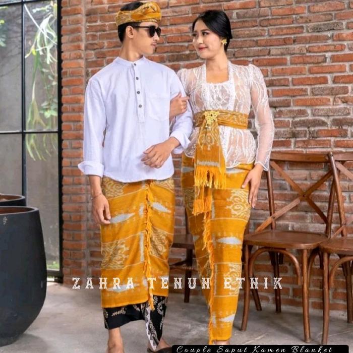 Kamen Set Couple Saput Blanket Premium Halusan Tenun Etnik Kamen Bali Blanket Saput Bali Blanket Kat