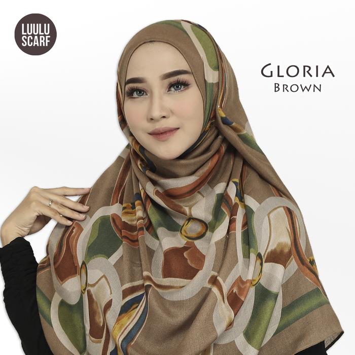 Luulu Scarf GLORIA - Hijab Pashmina Motif Katun Tyrex Halus Tebal Lembut Adem 180x90 cm Pasmina Impo