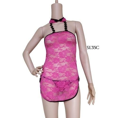 HEMAT Sexy Lingerie Babydoll Lace Dress Baju Tidur Chongsam Cina SL35C