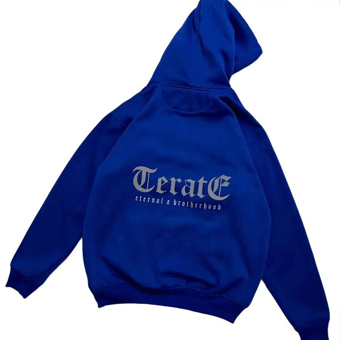 Hoodie sweater menyala reflective SH TERATE warna biru distro keren terbaru