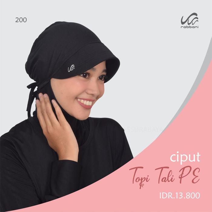 Ciput Topi Tali Rabani, Daleman Kerudung Rabbani Ori warna Hitam Pet Asli, Dalaman Hijab Rabanni Kao