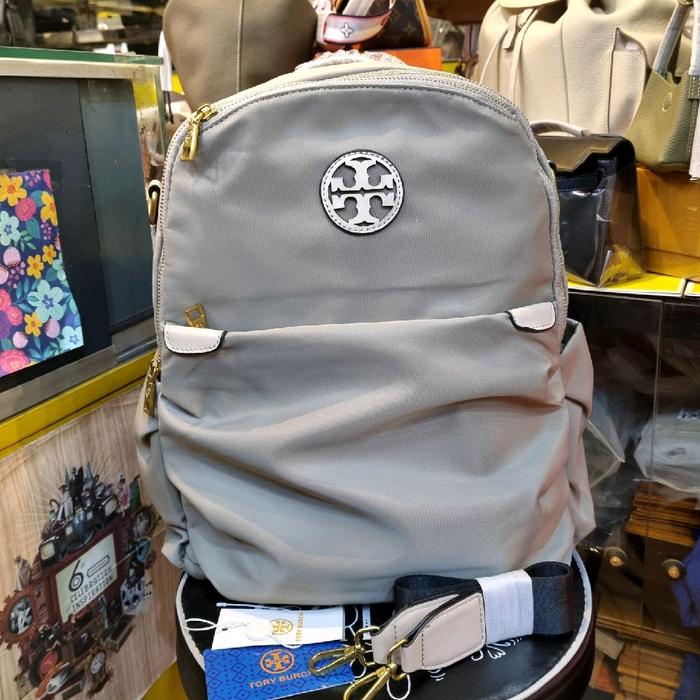 TB Nylon Large Backpack Tas Wanita Ransel Parasut Waterproof Anti-Air Ringan Travelling Shoulder Bag