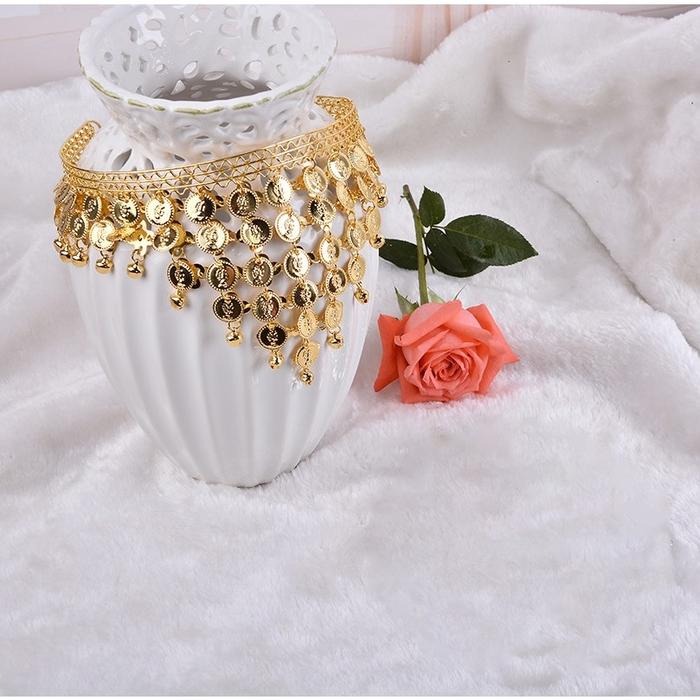 Kalung Kepala Belly Dance Aksesoris Bando Belly Dance Koin Payet Aksesoris Perhiasan Headpiece Tari