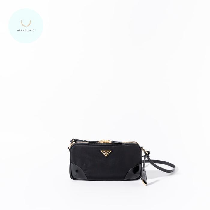 PRADA RE-EDITION 2002 MINI SHOULDER BAG RE-NYLON AND BRUSHED LEATHER BLACK