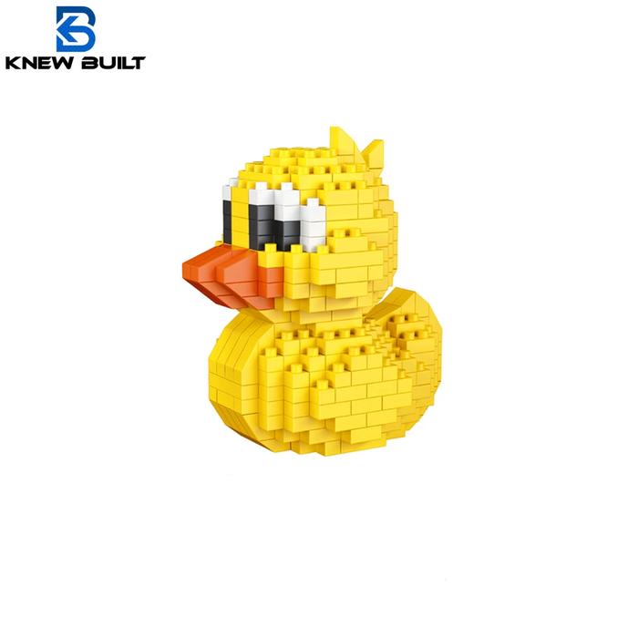 Little Yellow Duck Puzzle Assembly Building Blocks Toys Animal Series 3D Model Micro Mini Diamond Br