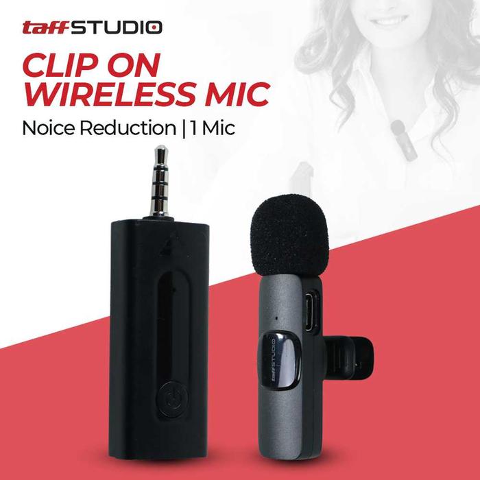 Microphone Wireless Mic Clip On Karaoke Youtuber Untuk Ngajar Jack 3.5 mm Jack Kecil HP Android Head