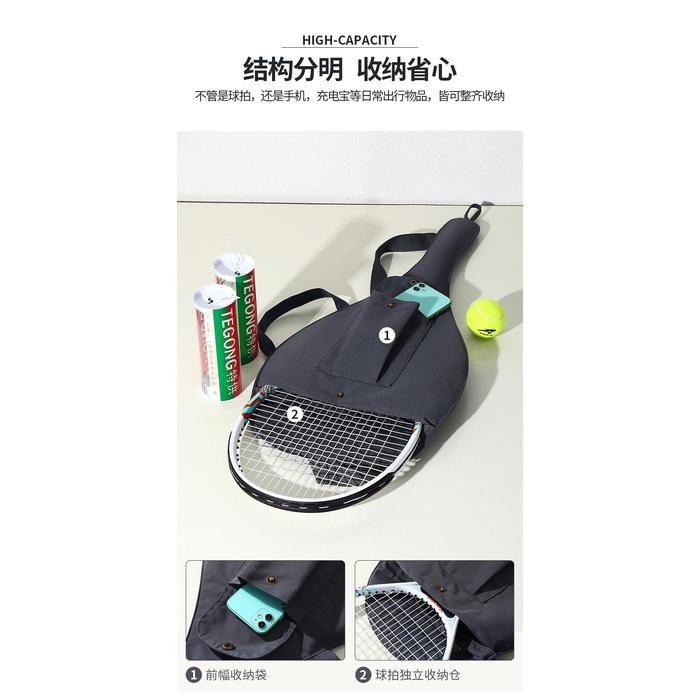 Tas Raket Tenis Portabel, Tas Bahu Tunggal Tas Raket Tenis Pria