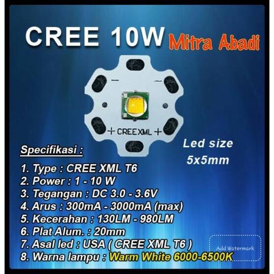 HPL CREE 10 Watt Warm White XML-2 T6 Diameter 16 mm 20 mm