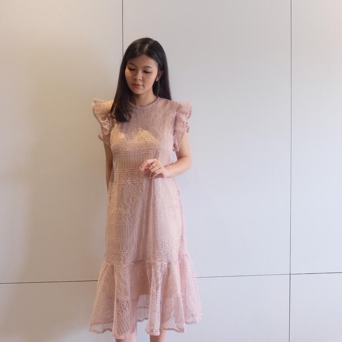 [ARELLE] - BROOKLYN DRESS in WHITE/ SAGE GREEN/ DUSTY PINK/ NUDE